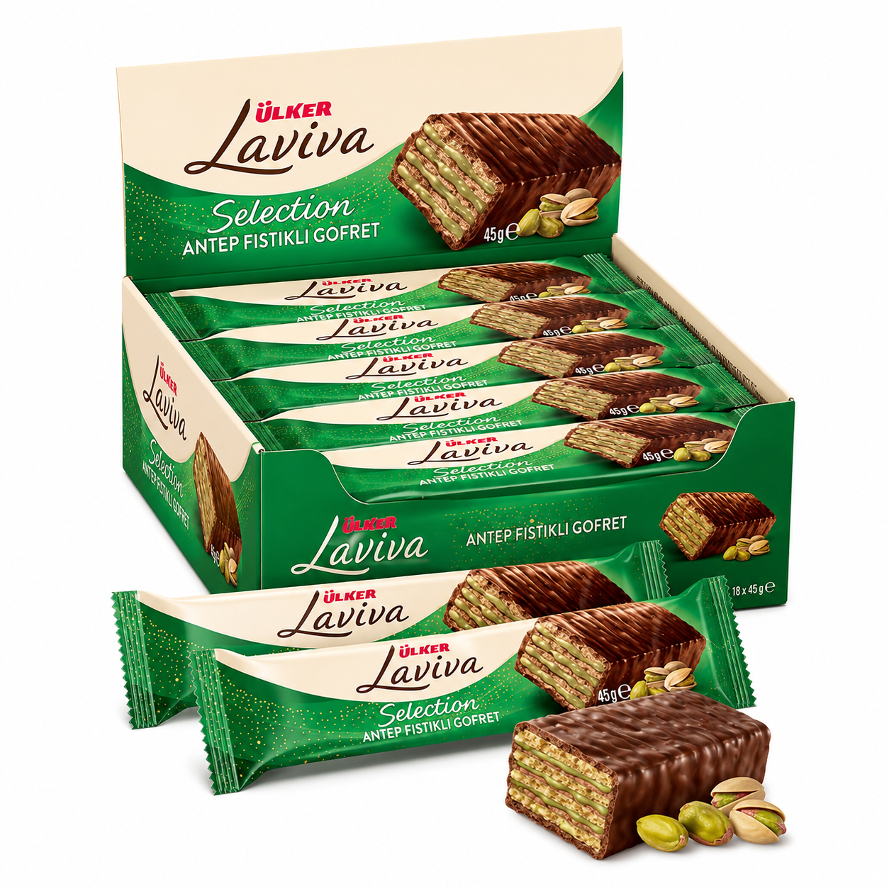 18er Ülker Laviva Waffel Pistazien 45gr