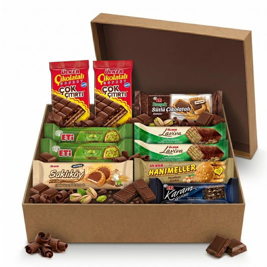 Pistazien Schokolade Box 10er | Türkische Süßigkeiten mit Ülker & Eti