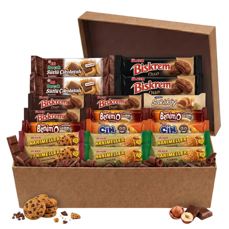 Türkische Keks Box 20er mit Ülker Eti Biskrem und Benimo Keksen